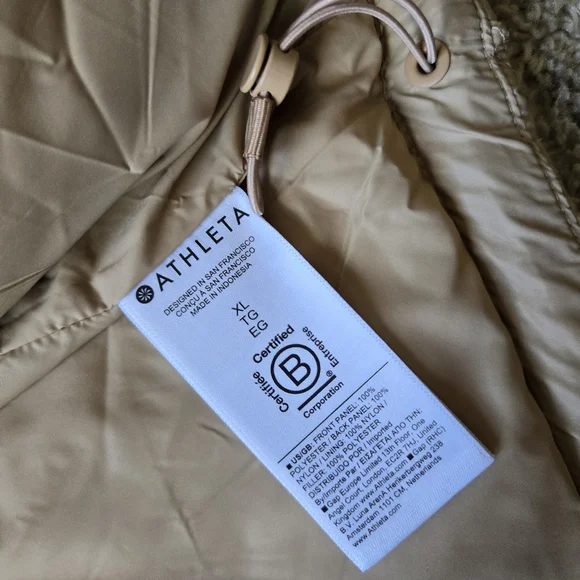 Athleta Fleece Hybrid Jacket Womens XL Tan Cropped - Picture 7 of 12